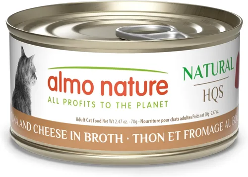 Miniatura 12 de almo nature HQS - Comida húmeda natural para gatos con atún y queso en caldo, sin granos, 5.29 onzas (paquete de 24))