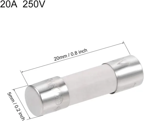 Miniatura 2 de uxcell Cartucho de cerámica fusibles 20A 250V 0.197x0.787 in lento golpe reemplazo para amplificador de audio estéreo cerámica 10 unids