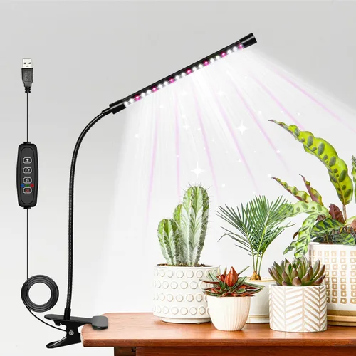 Miniatura 17 de iPower 21 Luz LED de Crecimiento con Espectro Completo para Plantas de Interior, Cuello de Cisne Ajustable, 3 Modos de Luz y 10 Niveles Regulables