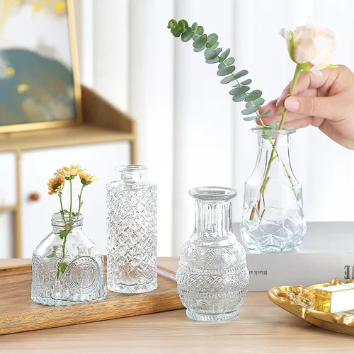 Miniatura 5 de Jarrones de Vidrio para Capullos en Juego a Granel de 30 Piezas, Pequeños Jarrones de Vidrio para Flores como Centros de Mesa de Boda para Mesas