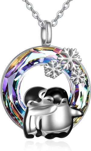Pingüinosperezosospandasbúhospanda rojojirafagatosllamasdinosaurioosocerdo monoconejito de Pascua, regalos de pingüinos, plata de ley 925, joyería