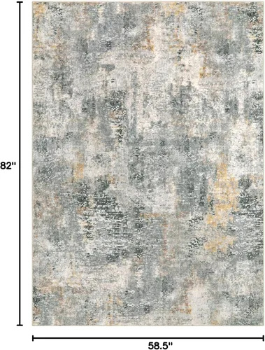 Miniatura 2 de Lahome Alfombras lavables de 5 x 7 pies para sala de estar, alfombra moderna gris neutra y abstracta para dormitorio, antideslizante, alfombra