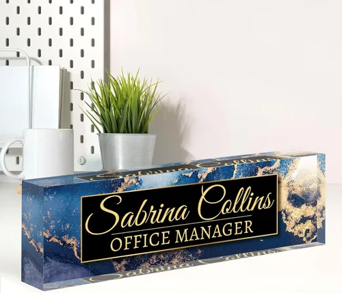 Miniatura 13 de Placa de nombre personalizada para escritorio, placa de nombre de escritorio personalizada, decoración de oficina para mujeres y hombres, accesorios