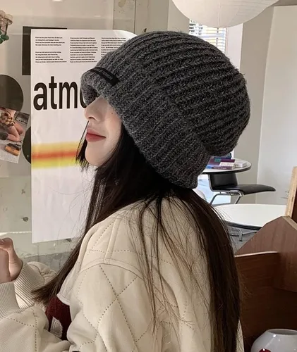 Miniatura 6 de Y2k Gorro de invierno para mujer, gorro de punto grueso, cálido, grueso, estético, para clima frío