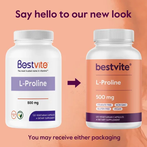 Miniatura 7 de BESTVITE L-Proline 500mg (120 cápsulas vegetarianas) - Sin estearatos - Sin rellenos - Vegano - Sin gluten - Sin OMG