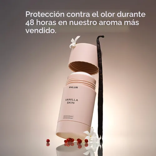 Miniatura 2 de PHLUR Vanilla Skin Desodorante natural, 1.76 onzas, desodorante sin aluminio para mujeres y hombres, protección contra olores de larga duración