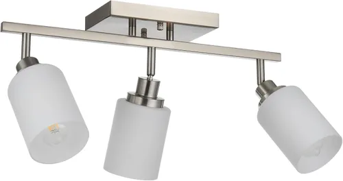 Miniatura 14 de TODOLUZ Luminarias de Riel de 2 Luces Aplique de Pared, Foco de Níquel Cepillado para Cocina Sala de Estar Comedor Pasillo, Base de Bombilla E26