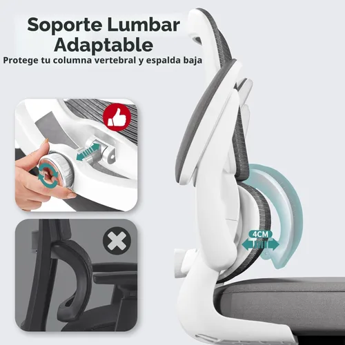 Miniatura 5 de TRALT Silla de oficina – Silla de escritorio ergonómica con soporte lumbar ajustable, silla de computadora de malla, sillas ejecutivas para oficina