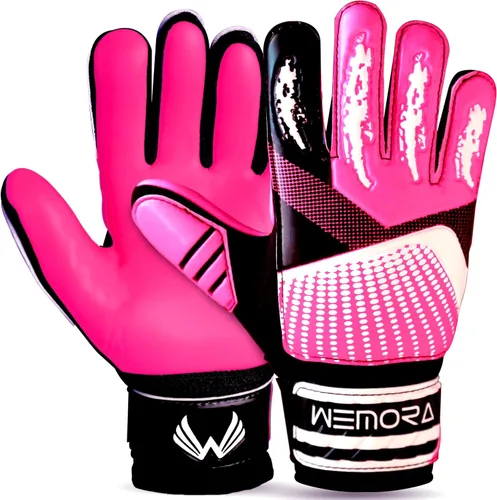 Miniatura 15 de Guantes de portero de fútbol para niños y jóvenes junior de 4mm antideslizantes con agarre fuerte en la palma Rojo