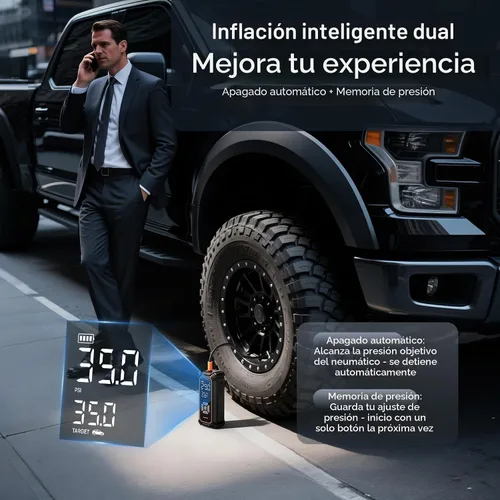 Miniatura 3 de OlarHike Inflador de neumáticos inalámbrico, compresor de aire portátil, inflado rápido 3X, batería de 12000 mAh, bomba de aire para neumáticos