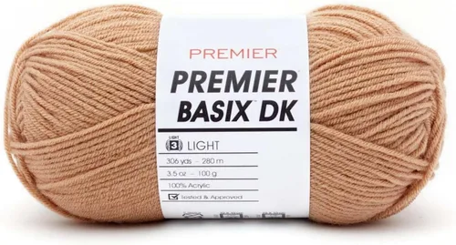 Miniatura 12 de Premier Yarns Basix Hilo DK, hecho de acrílico, hilo ideal para ganchillo y tejido, lavable a máquina, rosa camafeo, 3.5 onzas, 306 yardas Rosa Cameo