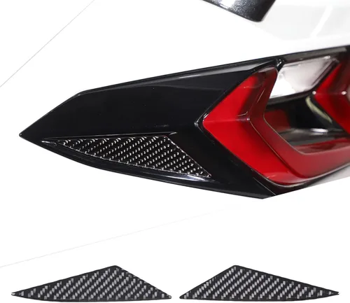 Daeiclru Adhesivo triangular de fibra de carbono real para luz trasera trasera compatible con Chevrolet Corvette C8 2020-2023, accesorios de moldura