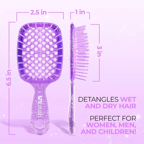 Miniatura 6 de FHI Heat UNbrush - Mini cepillo desenredante para cepillado sin dolor en todo tipo de cabello húmedo o seco, cerdas antiestáticas Duoflex duraderas