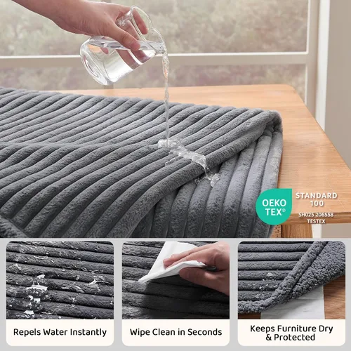 Miniatura 2 de Qeils Manta impermeable calmante para gatos de interior, manta suave y silenciosa de felpa para mascotas, manta gruesa de piel sintética de 500 GSM