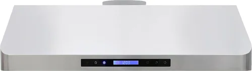DE360RHSSS Campana extractora debajo del gabinete con conducto de escape, luces LED táctiles, ventilador de 4 velocidades con control remoto y