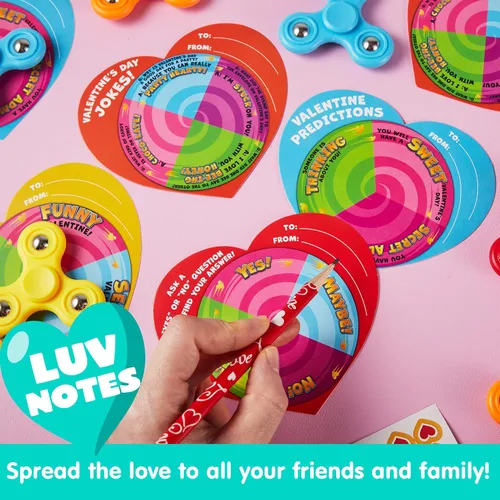 Miniatura 6 de JOYIN 28 unidades de juguete antiestrés con tarjetas de regalo, juguete de dedo con spinner para niños, juguete de favor de fiesta para intercambio