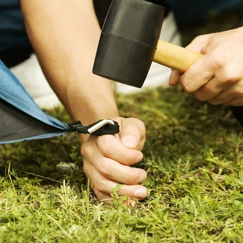 Miniatura 7 de Paquete de 100 estacas de acero galvanizado de 6-3/4 pulgadas para tienda de campaña, estacas de jardín, ganchos de valla para camping, refugios