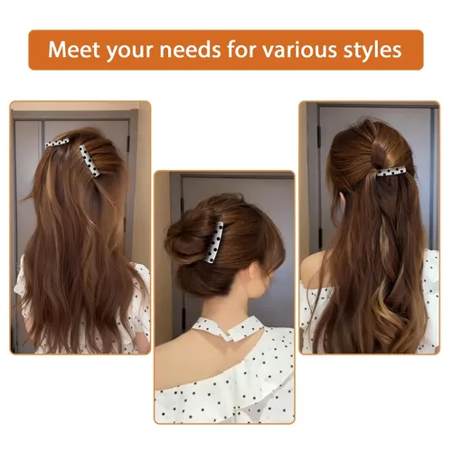 Miniatura 5 de 2 peines laterales franceses para mujer, accesorios para peinar el cabello, pinzas decorativas para el cabello (lunares)