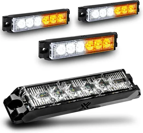 Miniatura 55 de LAMPHUS NanoFlare - Luz de advertencia estroboscópica de 5 pulgadas y 6 W, color blanco ámbar, luz de advertencia estroboscópica para parrilla
