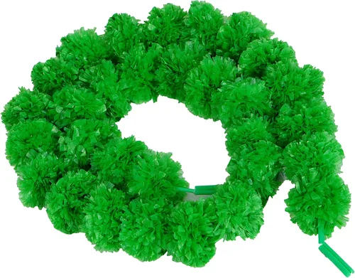 Miniatura 6 de Guirnalda de caléndula de flores verdes artificiales de 5 hebras, decoración para festival indio Diwali, fiesta de Año Nuevo, arbusto de primavera