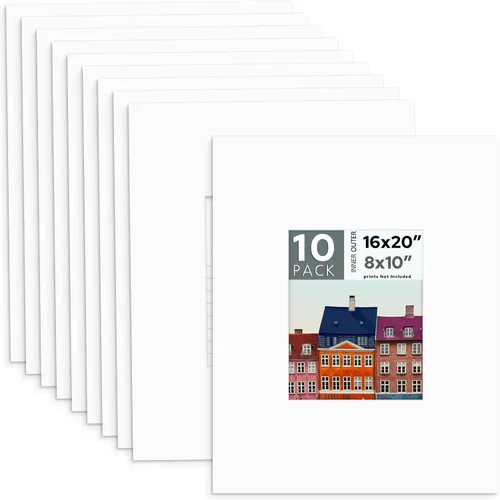Miniatura 55 de MBC MAT BOARD CENTER, Paquete de 5 paspartús negros de 4x6 para fotos de 3x5, corte biselado, libre de ácido, grosor de 4 capas