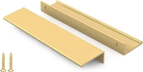 Miniatura 66 de Peaha Paquete de 10 manijas de gabinete de cocina de 1-5/16 pulgadas, tiradores negros para cajones de tocador, borde de puerta, tiradores de dedo