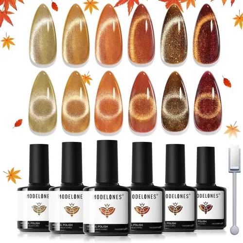 Miniatura 21 de Modelones Imán de esmalte de uñas de gel de ojo de gato, herramienta magnética 8 en 1 para uñas de gel, varita magnética fuerte para arte de uñas