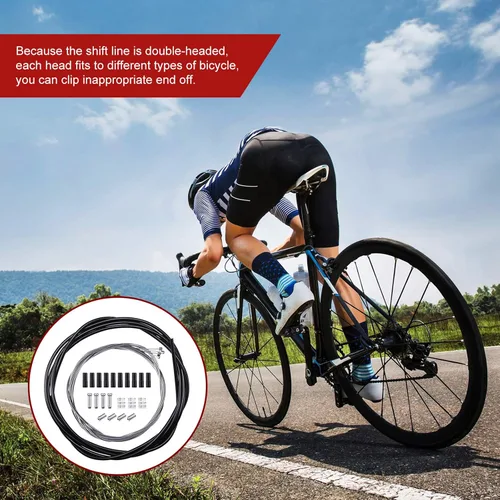 Miniatura 7 de Boao Paquete de 4 cables de engranaje de bicicleta para bicicletas, kit universal de cable de cambio de bicicleta de montaña, juego de transmisión
