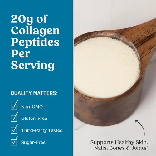 Miniatura 6 de Polvo de proteína de colágeno vainilla Bulletproof con aceite MCT, 19g de proteína, 42.3 onzas, tamaño de valor, péptidos de colágeno y aminoácidos