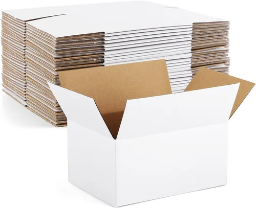 Miniatura 8 de Eupako Cajas de envío pequeñas, 6 x 4 x 4 x 4, paquete de 30 unidades, cajas de cartón corrugado, cajas de cartón para embalaje de pequeñas Blanco