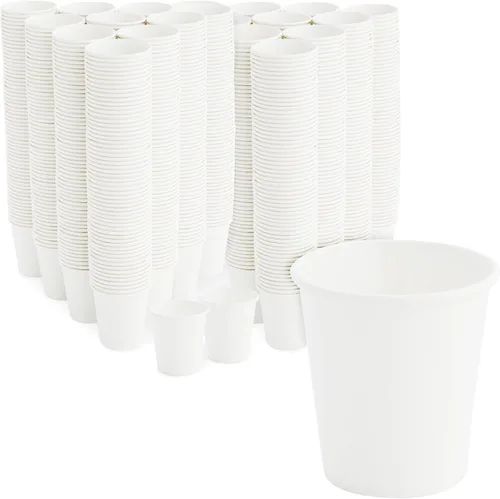Juvale Vasos dispensadores de enjuague bucal, 3 onzas, color blanco, paquete de 600 unidades, vasos de muestra de papel desechables para enjuague y