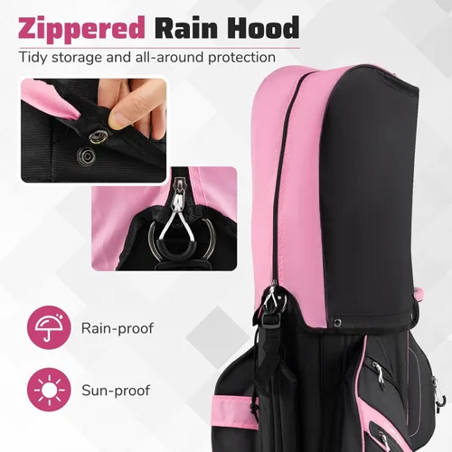 Miniatura 4 de Goplus Bolsa ligera para carrito de golf, bolsa de golf moldeada con separadores organizadores de longitud completa de 14 vías, 11 bolsillos, bolsa