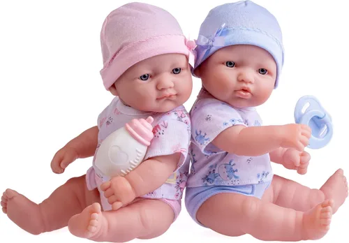 Miniatura 10 de Berenguer Boutique Realistic La Newborn Gemelos de Vinilo Lavable de 12.5 pulgadas Juego de Regalo Temático Azul y Rosa con Pañal Reutilizable