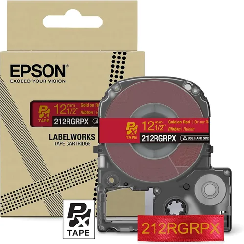 Miniatura 33 de Epson LABELWORKS 212RBBPX Cartucho de Cinta PET (Poliéster) Genuino - Cinta de Etiquetadora de Diseño para Artesanía en Cinta Negra sobre Azul