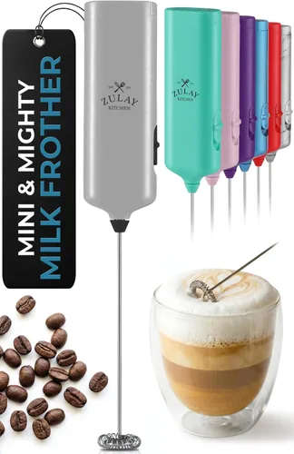 Miniatura 40 de Mini y Poderoso Espumador de Leche de Mano – Potente Espumador de Café de Mano, Mezclador de Bebidas Operado con Pilas – Tamaño de Bolsillo Compacto