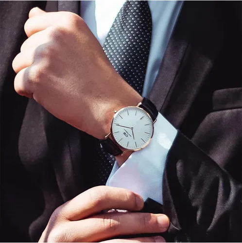 Miniatura 11 de Daniel Wellington Reloj clásico para hombre - Caja de 1.417 in - 1.575 in, movimiento de cuarzo japonés, correa de cuero, resistente al agua, reloj