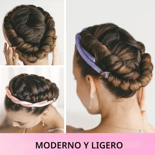 Miniatura 2 de Lanzhire Cintillo rizador sin calor para cabello largo y corto - Rizadores sin calor delgados para dormir (negro)