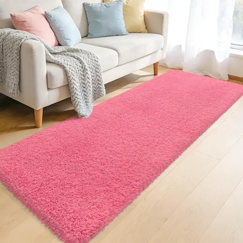 Miniatura 34 de Alfombras suaves para dormitorio, alfombra de pasillo de 2 x 6 pies, alfombra de felpa lanuda antideslizante para mesita de noche, sofá, sala