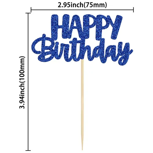 Miniatura 2 de Gyufise 24 piezas Adornos para pastel de cumpleaños con púas brillantes para magdalenas, para celebrar la decoración de pastel de fiesta temática