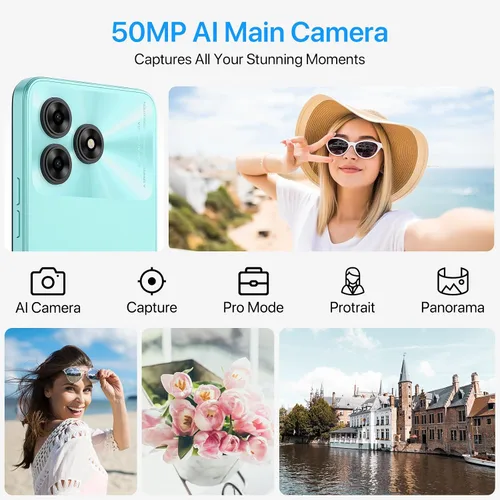 Miniatura 6 de UMIDIGI Teléfono inteligente G5 Android 13, 5000mAh 8+128GB/TF 1TB Expand, Pantalla ultra delgada de 6.6 pulgadas, Cámara AI de 50MP, huella