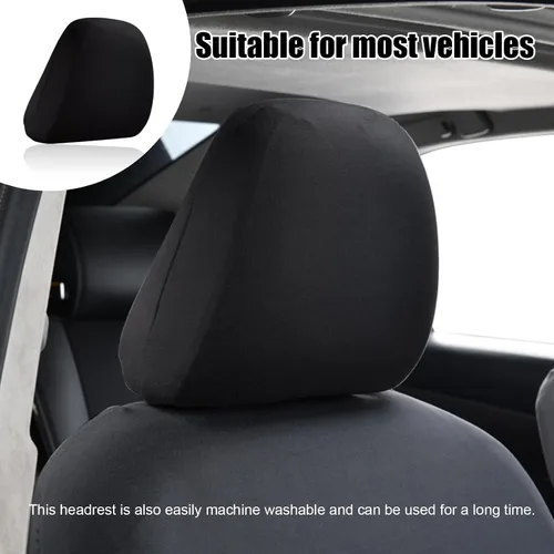 Miniatura 6 de Kewucn 2 fundas para reposacabezas de asiento de automóvil, diseño de tela protectora para decoración de reposacabezas de automóvil, protector suave