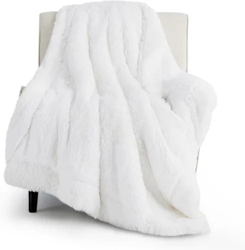 Miniatura 49 de Bedsure GentleSoft Manta de Tiro de Piel Sintética Esponjosa y Suave para Sofá, Forro Polar Sherpa Suave Regalos Acogedores para Mujeres, Manta