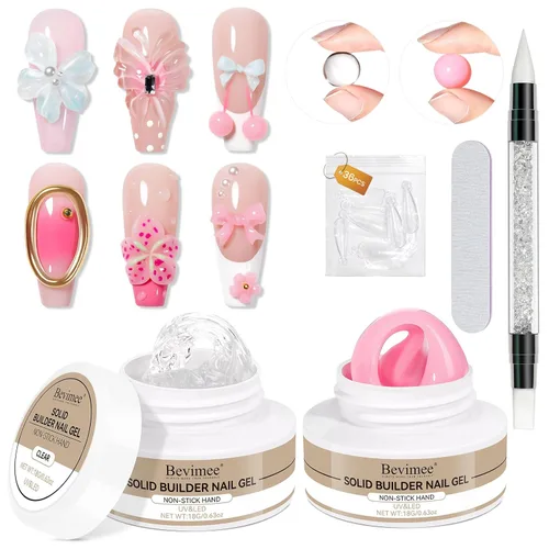 Miniatura 9 de Gel para esculpir 3D transparente para arte de uñas, 0.46 onzas de gel sólido para uñas, gel duro no pegajoso, moldeo a mano, tallado para esculpir