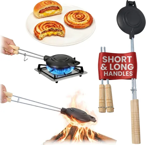 Miniatura 12 de Disquera de Pan Cubano Redondo (1 Unidad) – Prensa de Sándwich Cubana de Hierro Fundido para Disco Volador Para Sándwich – Fabricador de Sándwich