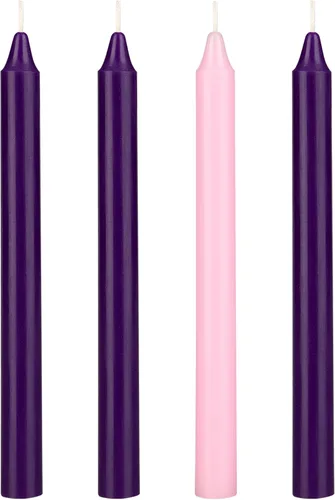 Miniatura 9 de Mega Candles Juego de 4 velas de Adviento de Navidad sin perfume, vertidas a mano, velas cónicas de cera prémium de 10 pulgadas x 7/8 pulgadas