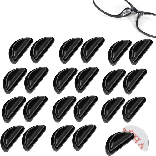 SAIGO 12 pares de almohadillas adhesivas de silicona suave antideslizantes para la nariz, cámara de aire, cojines de aire para lentes, gafas de sol
