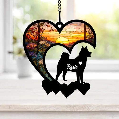 Miniatura 36 de NAZENTI Atrapasoles personalizado de sabueso afgano, adorno conmemorativo personalizado para la pérdida de mascotas, regalo de condolencia