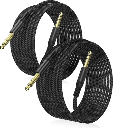 Miniatura 12 de Elebase - Cable macho recto de interconexión TRS de 1/4 de pulgada, de 0.25 pulgadas, guitarra eléctrica, bajo, teclado, mezclador, amplificador