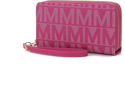 Miniatura 62 de MKF Collection Mia K - Cartera de pulsera para mujer, pequeña cartera de cuero vegano para tarjetas de crédito con cremallera y bolsillo