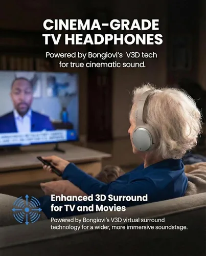Miniatura 2 de Avantree Crescendo 3D - Auriculares inalámbricos HDMI ARC para todos los televisores, barra de sonido, sonido envolvente 3D y modo de diálogo claro